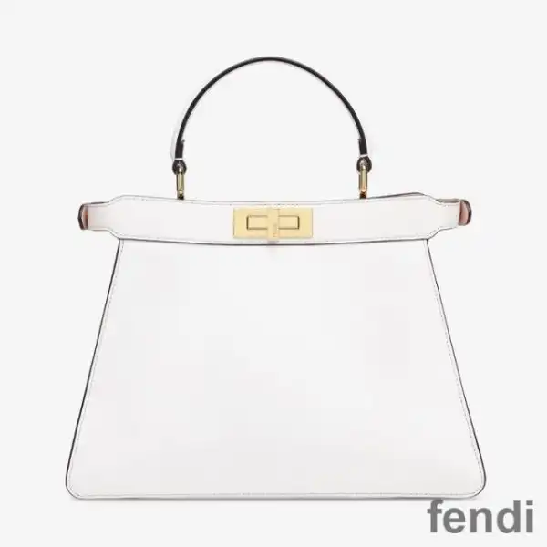 Cheap Fendi Medium Peekaboo Iseeu Bag In Nappa Laether White