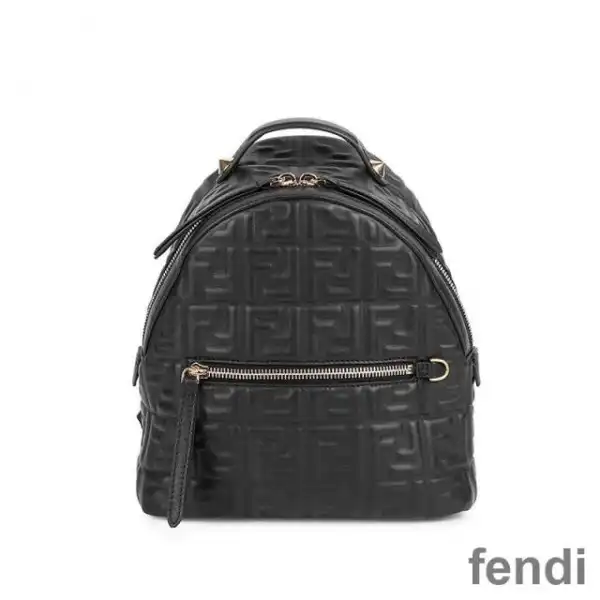 Affordable Fendi Mini Backpack In FF Motif Nappa Leather Black