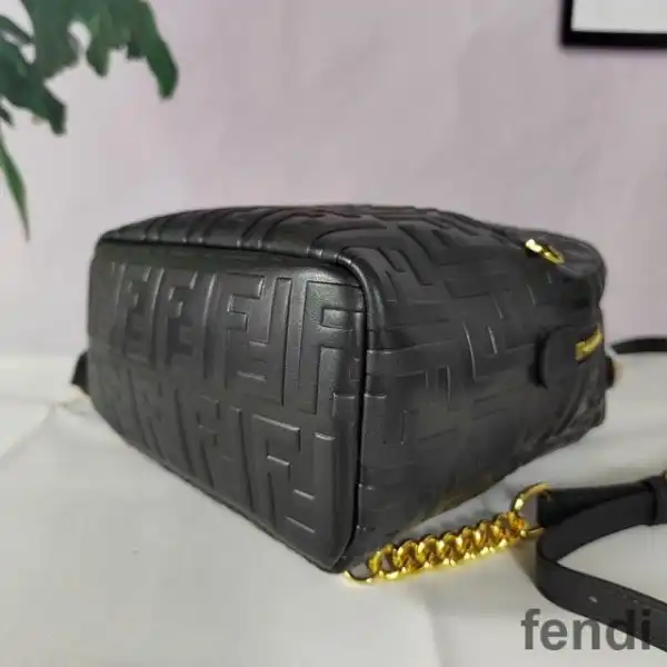 Affordable Fendi Mini Backpack In FF Motif Nappa Leather Black