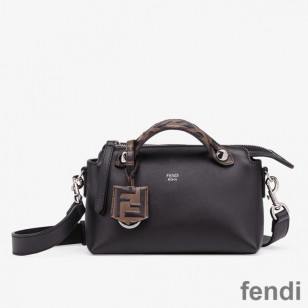 Fendi Mini By The Way Boston Bag In Calfskin Black