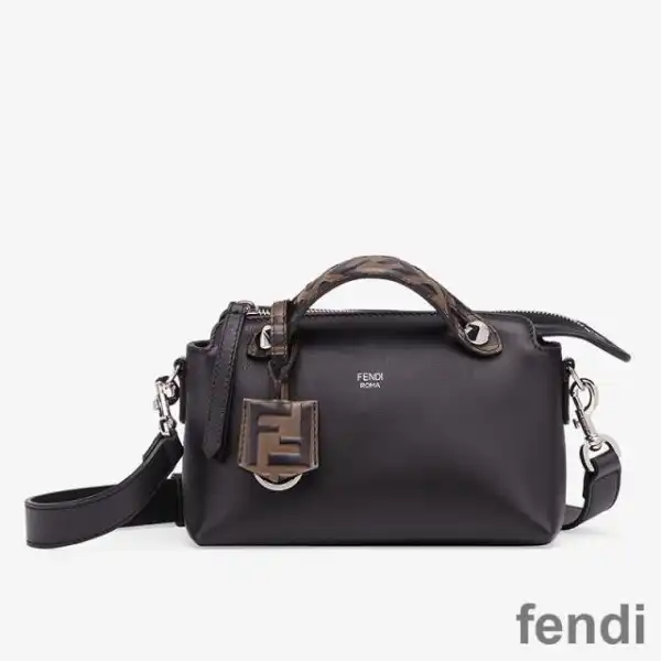 Affordable Fendi Mini By The Way Boston Bag In Calfskin Black