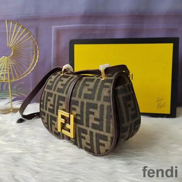 Affordable Fendi Mini C'mon Bag In FF Motif Fabric Brown