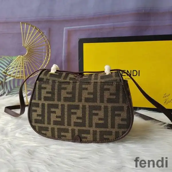 Affordable Fendi Mini C'mon Bag In FF Motif Fabric Brown