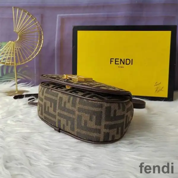 Affordable Fendi Mini C'mon Bag In FF Motif Fabric Brown