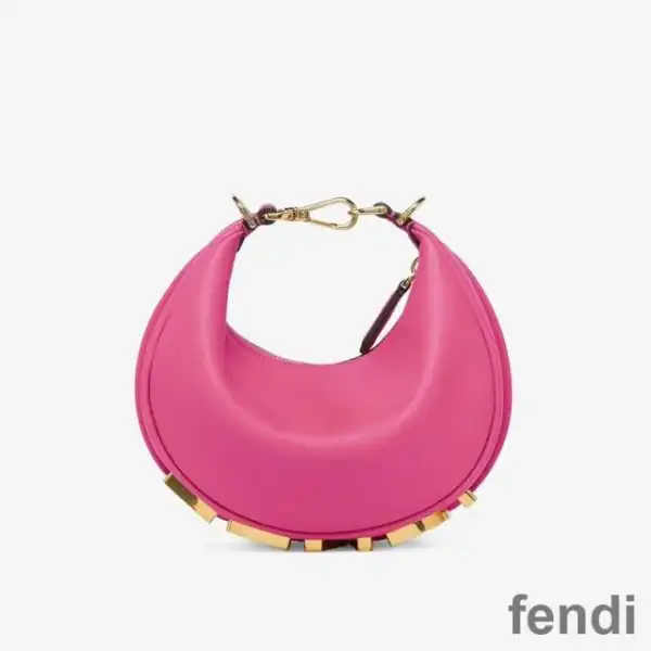 Cheap Fendi Mini Fendigraphy Hobo Bag In Calf Leather Rose