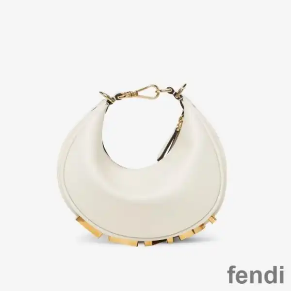 Affordable Fendi Mini Fendigraphy Hobo Bag In Calf Leather White