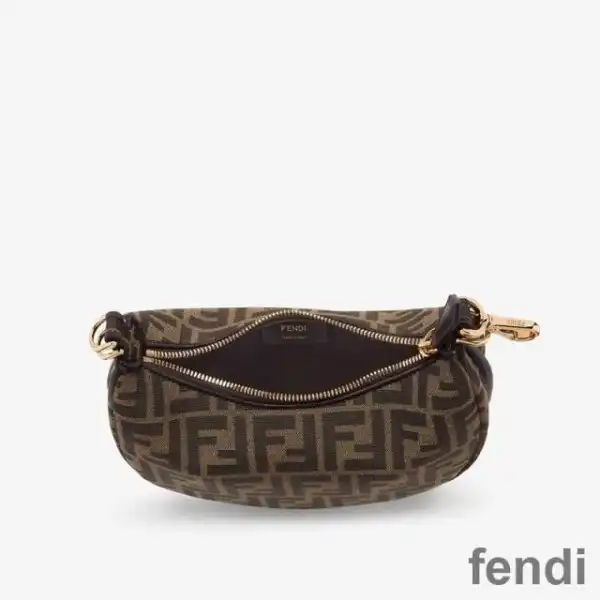 Affordable Fendi Mini Fendigraphy Hobo Bag In FF Motif Fabric Brown