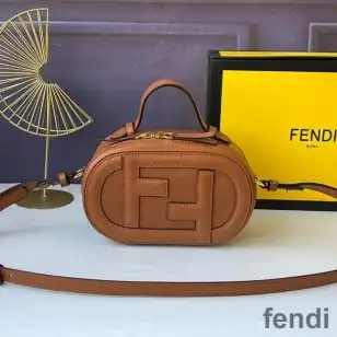 Fendi Mini O'Lock Camera Case In Calf Leather Brown