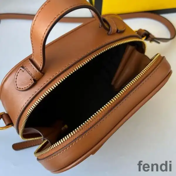 Cheap Fendi Mini O'Lock Camera Case In Calf Leather Brown