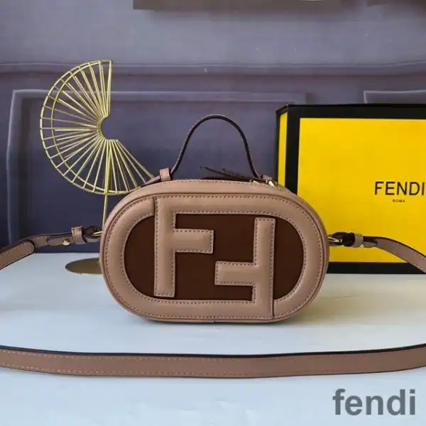 Cheap Fendi Mini O'Lock Camera Case In Calf Leather Grey