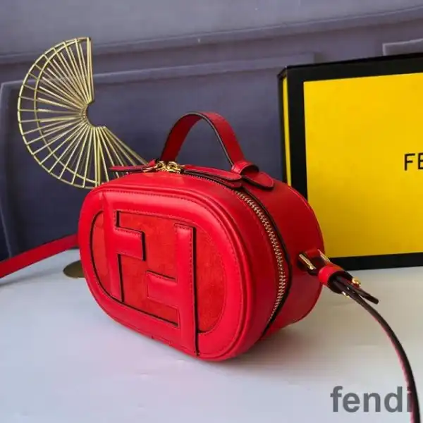 Cheap Fendi Mini O'Lock Camera Case In Calf Leather Red