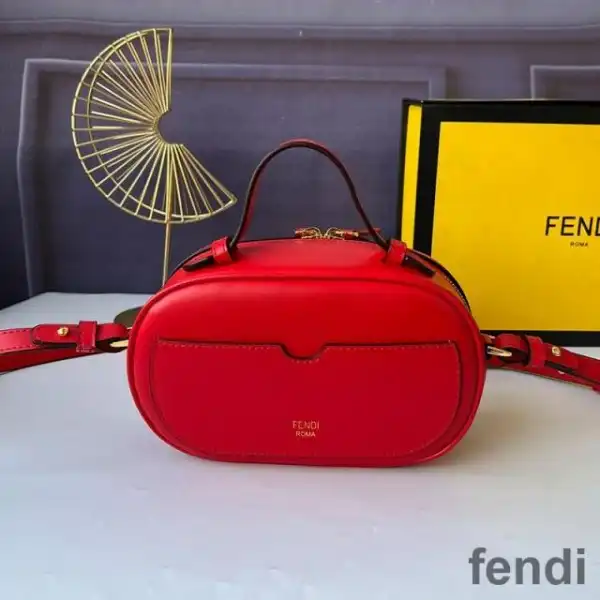 Cheap Fendi Mini O'Lock Camera Case In Calf Leather Red