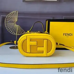 Fendi Mini O'Lock Camera Case In Calf Leather Yellow