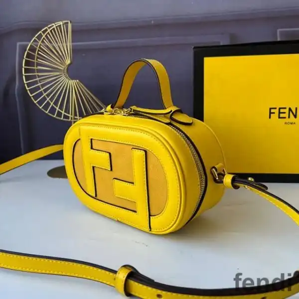 Affordable Fendi Mini O'Lock Camera Case In Calf Leather Yellow