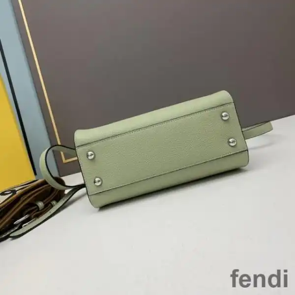 Cheap Fendi Mini Peekaboo Iconic Bag In Stitching Calf Leather Green