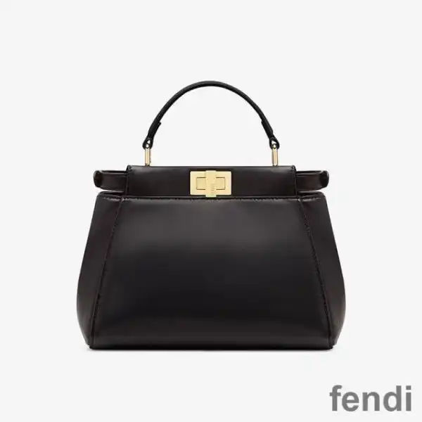 Affordable Fendi Mini Peekaboo Iconic Handbag In Nappa Leather Black