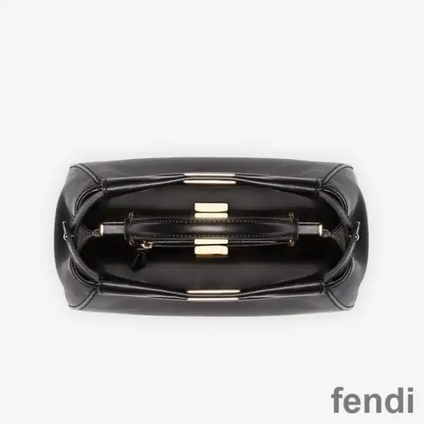 Affordable Fendi Mini Peekaboo Iconic Handbag In Nappa Leather Black