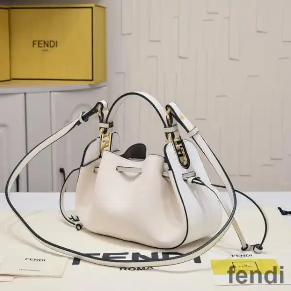 Cheap Fendi Mini Pomodorino Bucket Bag In Calf Leather Beige