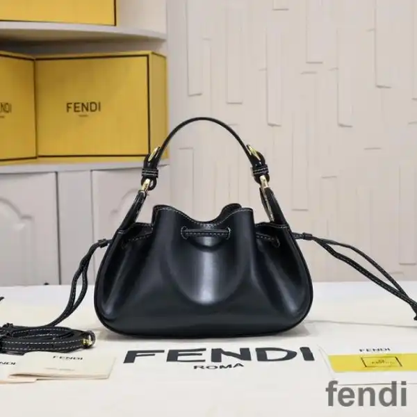 Affordable Fendi Mini Pomodorino Bucket Bag In Calf Leather Black