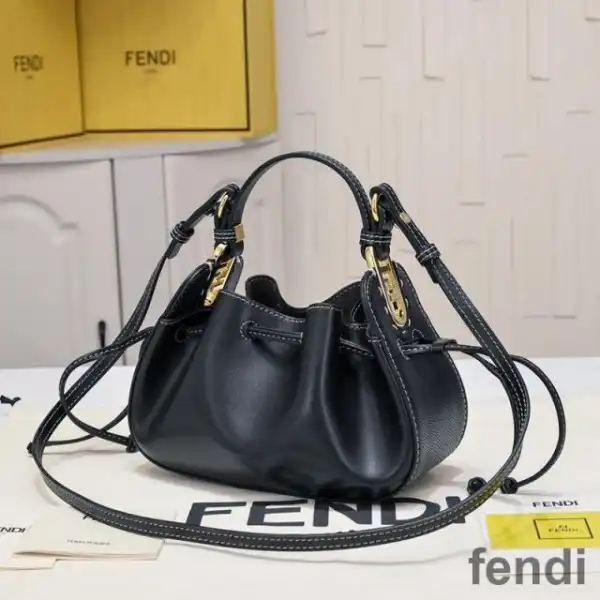 Affordable Fendi Mini Pomodorino Bucket Bag In Calf Leather Black