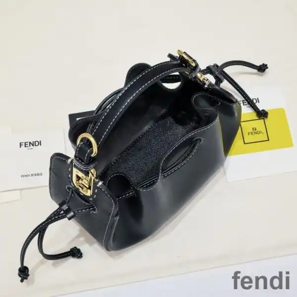 Affordable Fendi Mini Pomodorino Bucket Bag In Calf Leather Black