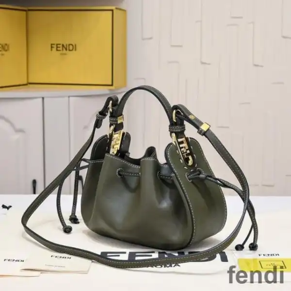 Affordable Fendi Mini Pomodorino Bucket Bag In Calf Leather Green