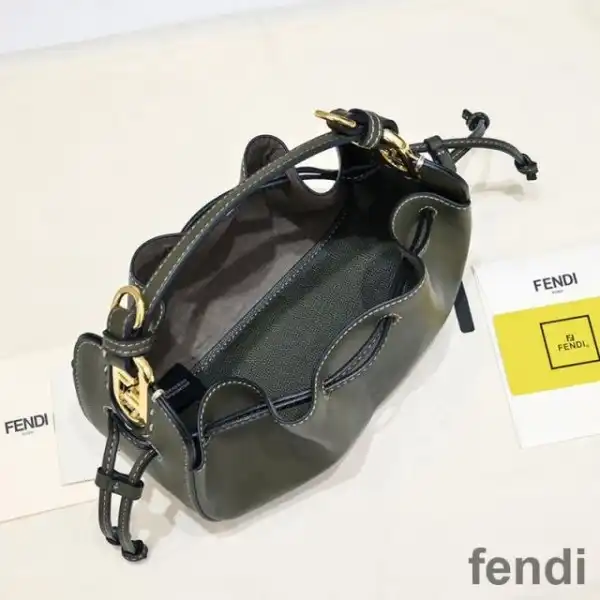 Affordable Fendi Mini Pomodorino Bucket Bag In Calf Leather Green