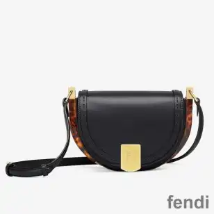 Fendi Moonlight Bag In ROMA Logo Calf Leather Black