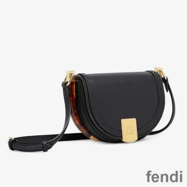 Cheap Fendi Moonlight Bag In ROMA Logo Calf Leather Black