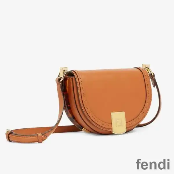 Affordable Fendi Moonlight Bag In ROMA Logo Calf Leather Brown