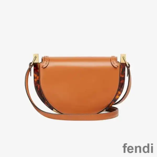 Affordable Fendi Moonlight Bag In ROMA Logo Calf Leather Brown