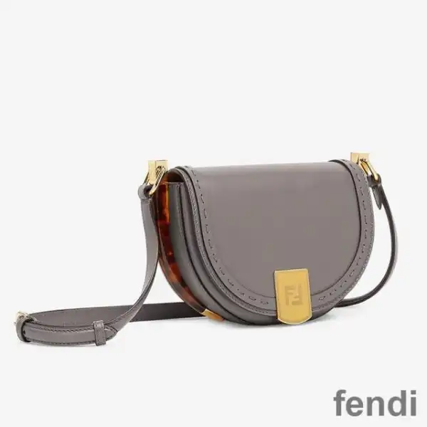 Cheap Fendi Moonlight Bag In ROMA Logo Calf Leather Grey