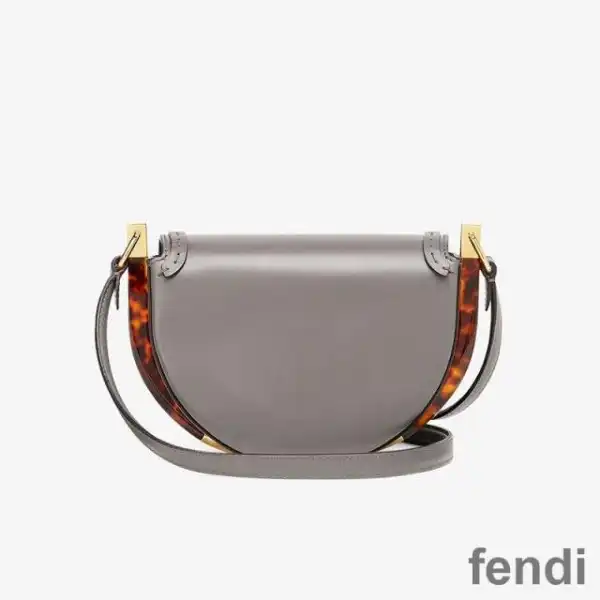 Cheap Fendi Moonlight Bag In ROMA Logo Calf Leather Grey