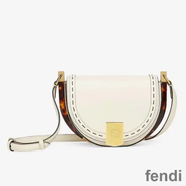 Cheap Fendi Moonlight Bag In ROMA Logo Calf Leather White