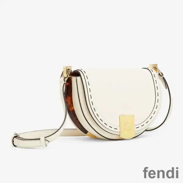 Cheap Fendi Moonlight Bag In ROMA Logo Calf Leather White