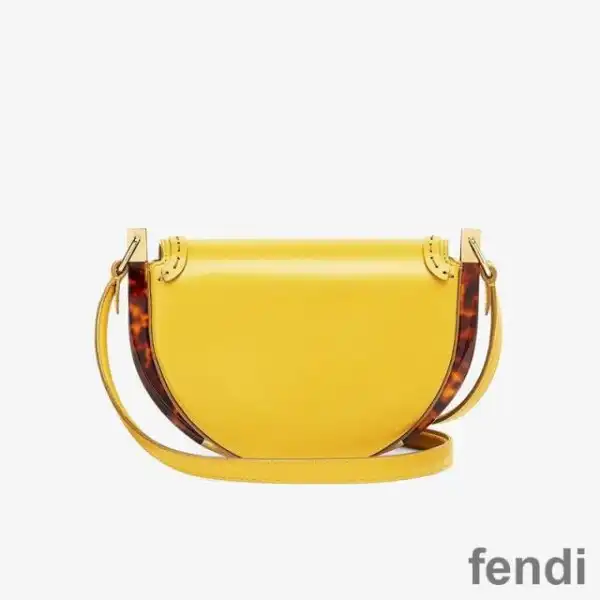 Affordable Fendi Moonlight Bag In ROMA Logo Calf Leather Yellow