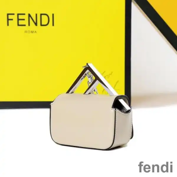 Affordable Fendi Nano F Bag In Calf Leather Beige