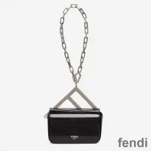 Fendi Nano F Bag In Calf Leather Black