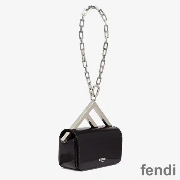 Cheap Fendi Nano F Bag In Calf Leather Black