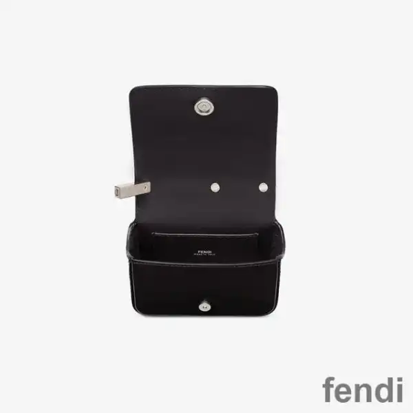 Cheap Fendi Nano F Bag In Calf Leather Black