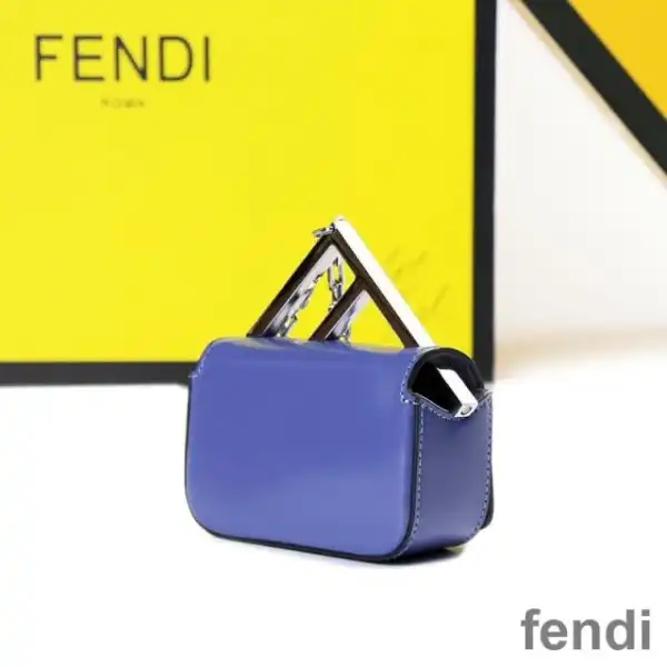 Affordable Fendi Nano F Bag In Calf Leather Blue