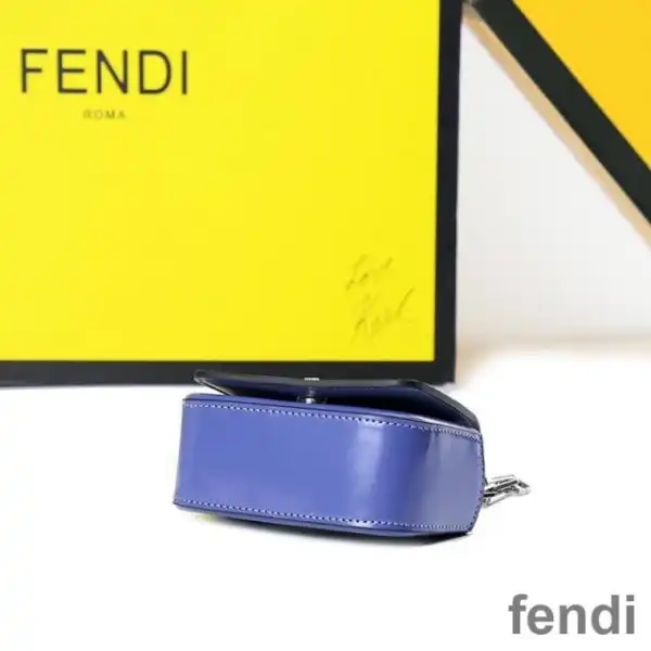 Affordable Fendi Nano F Bag In Calf Leather Blue