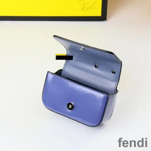 Affordable Fendi Nano F Bag In Calf Leather Blue