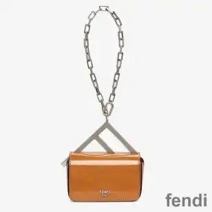 Fendi Nano F Bag In Calf Leather Brown