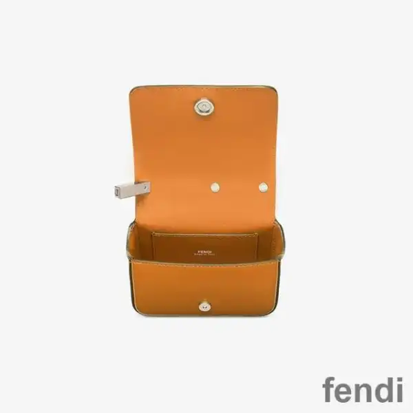 Cheap Fendi Nano F Bag In Calf Leather Brown