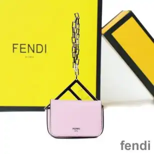 Fendi Nano F Bag In Calf Leather Pink