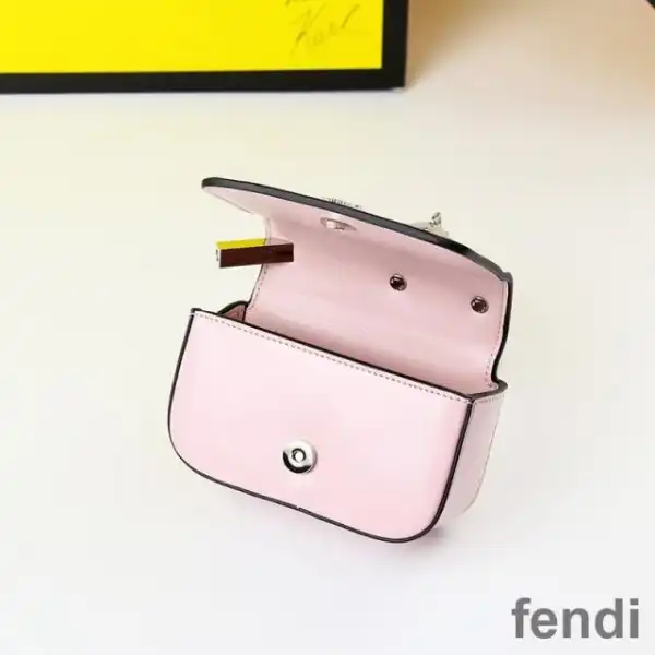 Cheap Fendi Nano F Bag In Calf Leather Pink