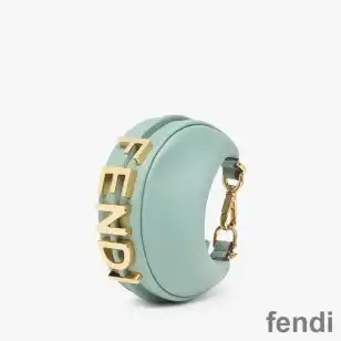 Fendi Nano Fendigraphy Hobo Bag In Calf Leather Mint Green