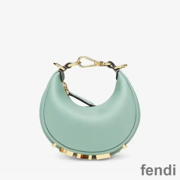 Cheap Fendi Nano Fendigraphy Hobo Bag In Calf Leather Mint Green