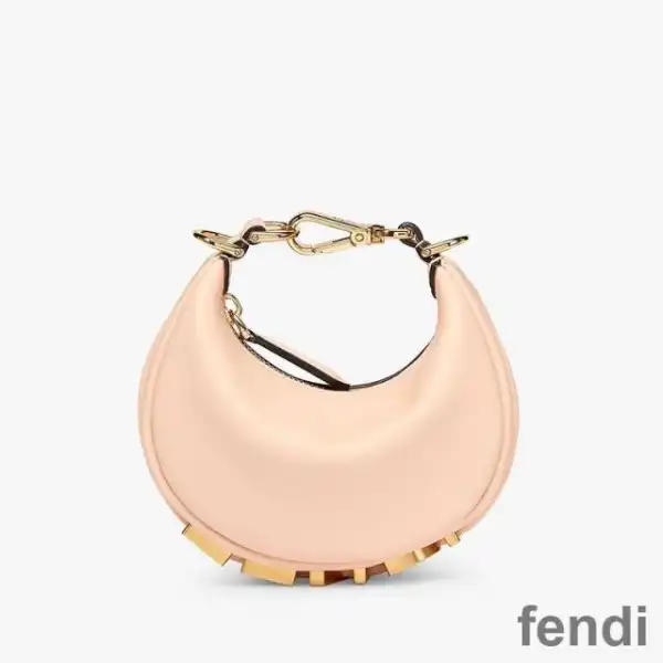 Cheap Fendi Nano Fendigraphy Hobo Bag In Calf Leather Pink